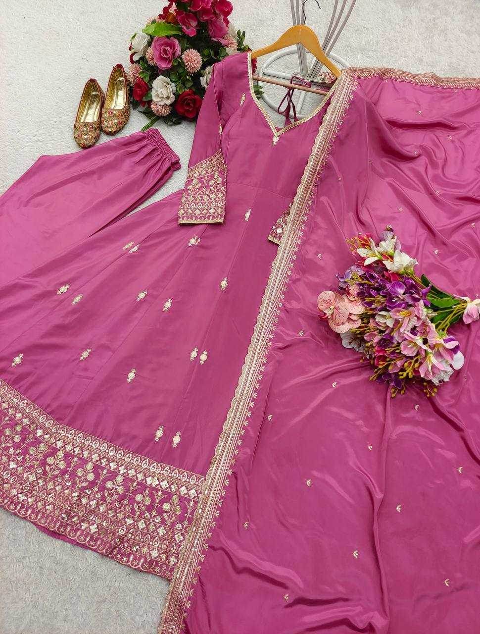 Pure Crepe Designer Gown - MYLUXURY LANE ENTERPRISE